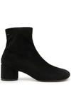 Mm6 Maison Margiela Block-heel Suede Ankle Boots In 黑色