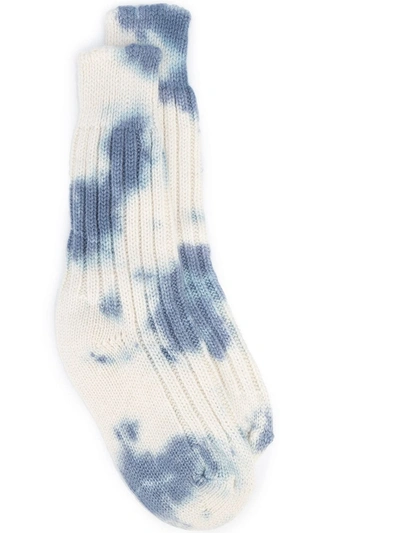 The Elder Statesman Tie-dye Print Socks In 蓝色
