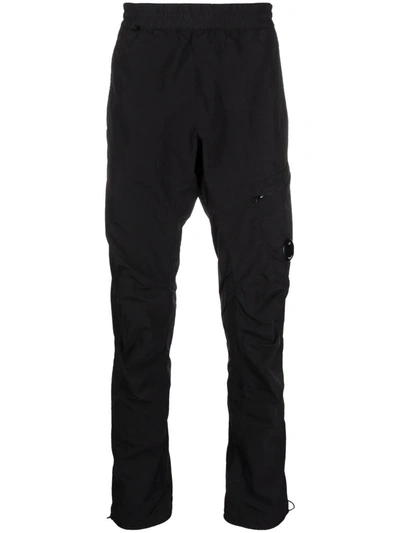 C.p. Company Tapered-leg Cargo Trousers In Black