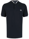 Fred Perry Embroidered-logo Short-sleeved Polo Shirt In Dark Blue