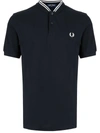 Fred Perry Embroidered-logo Short-sleeved Polo Shirt In 蓝色