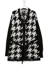 Simonetta Houndstooth Panelled-knit Cardigan In 黑色