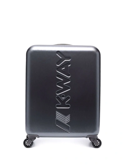 K-way Logo-debossed Hard Luggage Bag In 灰色