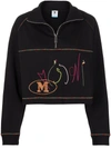 Missoni Logo-embroidered Funnel Neck Sweatshirt In 黑色