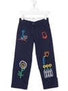STELLA MCCARTNEY FLOWER-EMBROIDERED TROUSERS