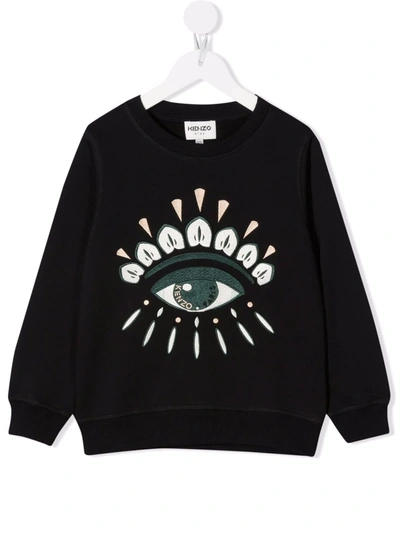 Kenzo Embroidered-logo Sweatshirt In 黑色