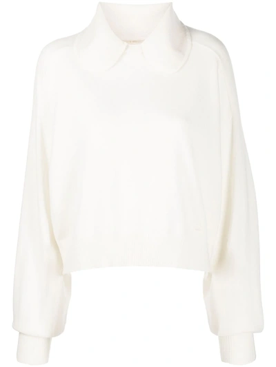 Loulou Studio Rounded-collar Jumper In 白色