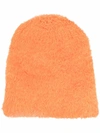 Attico Mohair-blend Neon Beanie In 橘色