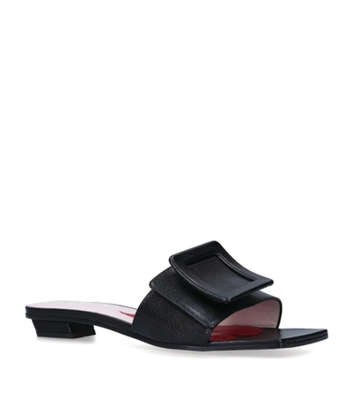 Roger Vivier Leather Mules 15 In Black