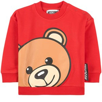 Moschino Babies'  Red Big Bear Sweatshirt
