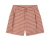 Chloé Light Pink Kids Shorts With Red And Gold Tattersal Check Pattern In Pink