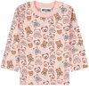 MOSCHINO MOSCHINO PINK MULTI BEAR T-SHIRT,MQO005-LAB27