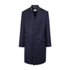 Maison Margiela Cavalry Single-breasted Wool Coat In Blue