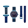 Bermuda Watch Company Venus Interchangeable Rose Gold/blue Mesh In Gold/blue