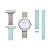 Bermuda Watch Company Venus Interchangeable Marble/silver/blue Mesh In Marble/silver/blue
