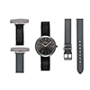 Bermuda Watch Company Venus Interchangeable Rose Gold/gunmetal/grey Leather In Gold/gunmetal/grey