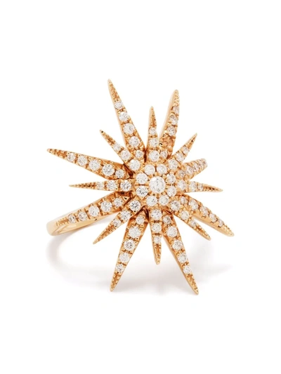 Djula 18kt Rose Gold Big Sun Diamond Ring In Rosa