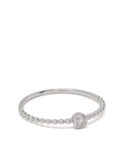 Djula 18kt White Gold Little Solitaire Diamond Ring In Silber