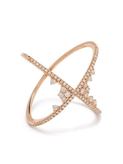 Djula Women's Fairytale 18k Rose Gold & Diamond Crossed Ring In Pink Gold