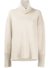 Proenza Schouler Oversized Turtleneck Double-faced Jumper In Nude