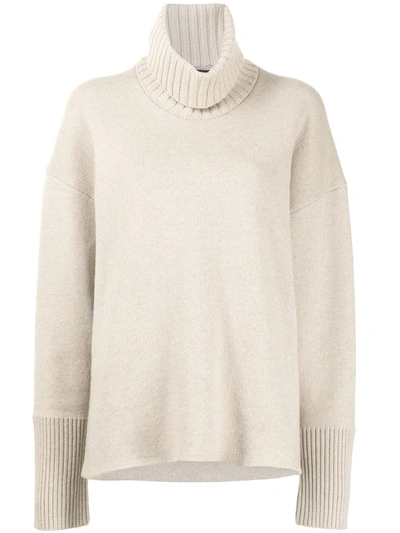 Proenza Schouler Oversized Turtleneck Double-faced Jumper In Nude