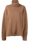 Proenza Schouler Roll-neck Drop-shoulder Jumper In Braun