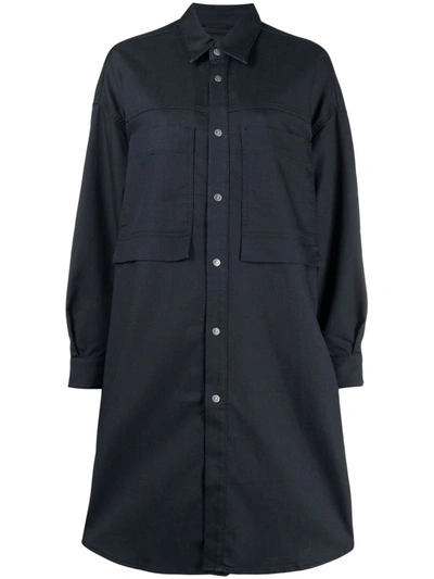Diesel Joggjeans Logo-patch Shirtdress In Blau