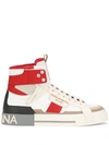 DOLCE & GABBANA 2.ZERO PANELLED HIGH-TOP SNEAKERS