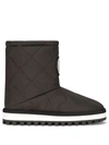 Dolce & Gabbana Logo-patch Padded Boots In Schwarz