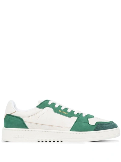 Axel Arigato Dice Lo Sneakers In White Suede And Leather In White And Green