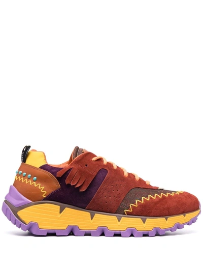 Etro Earthbeat Multicolour Sneaker With Paisley Print In Burgundy