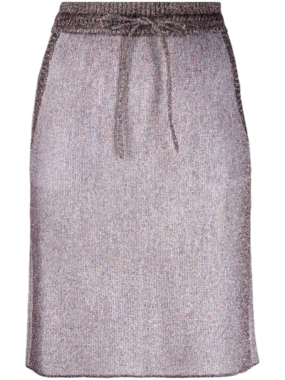Missoni Metallic-thread High-waisted Skirt In Nude