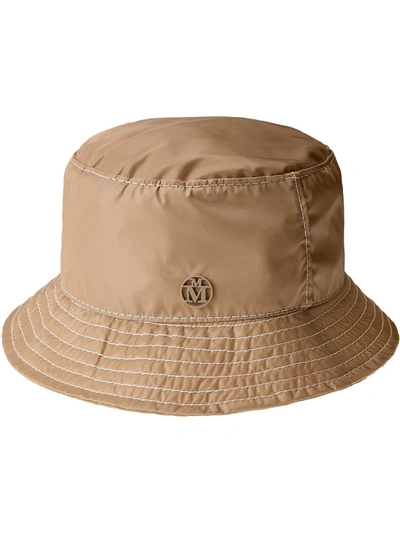 Maison Michel Womens Beige Jason Branded Shell Bucket Hat L In Neutral