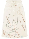 Jw Anderson Oscar Wilde Capsule White Denim Midi Skirt In Weiss