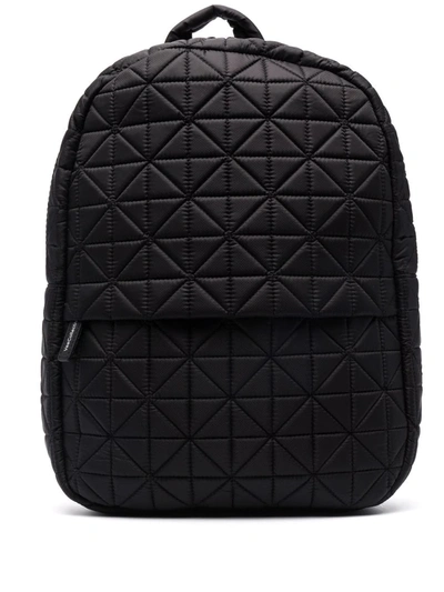 Veecollective Quilted Leather-trim Backpack In Schwarz