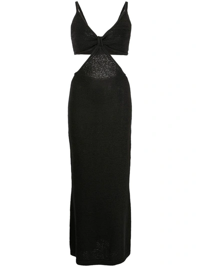 Cult Gaia Serita Cutout-waist Metallic Cocktail Dress In Black