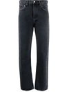 Agolde 90's Pinch Waist Denim Jeans In Black Tea