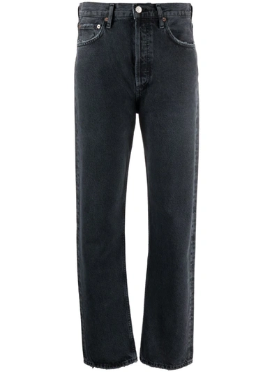 Agolde 90's Pinch Waist Denim Jeans In Black