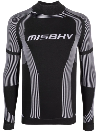 Misbhv Black Logo-print Long-sleeved Top