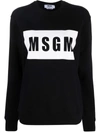 Msgm Logo-print Long-sleeve Sweatshirt In Schwarz