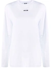 Msgm Mini Logo Cotton Sweatshirt In White