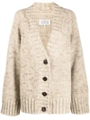 Maison Margiela Oversized Alpaca Wool-blend Cardigan In Nude