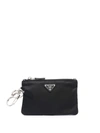 Prada Triangle Logo Pouch In Schwarz
