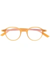 Lesca Round-frame Glasses In Braun