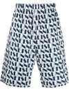 Sunnei Logo-print Reversible Shorts In Weiss