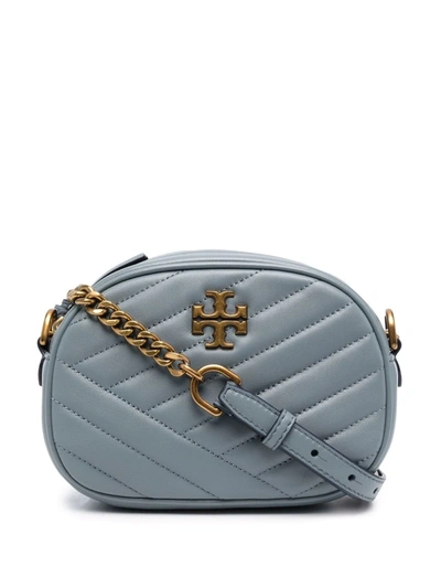 Tory Burch Sand Pink Kira Chevron-quilted Crossbody Bag In Blue