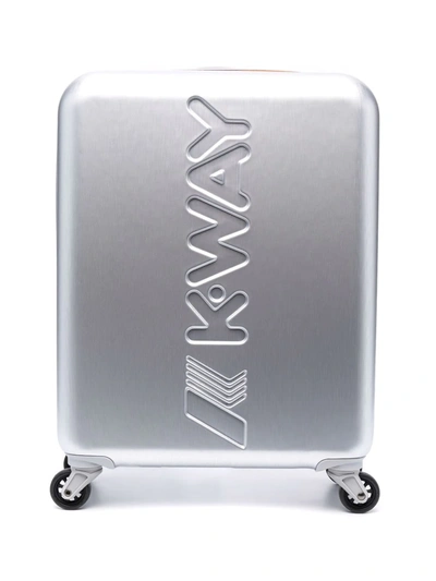 K-way Logo-debossed Hard Luggage Bag In Grau