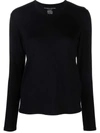 Majestic Finished-edge Long-sleeved T-shirt In Schwarz