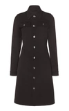 Bottega Veneta Double Calvary Wool Stretch Coat In Black