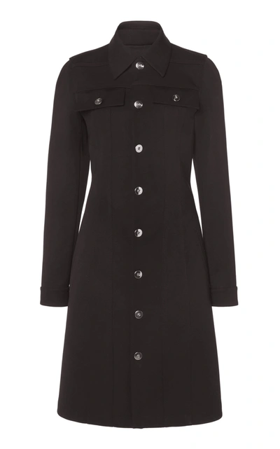 Bottega Veneta Double Calvary Wool Stretch Coat In Black